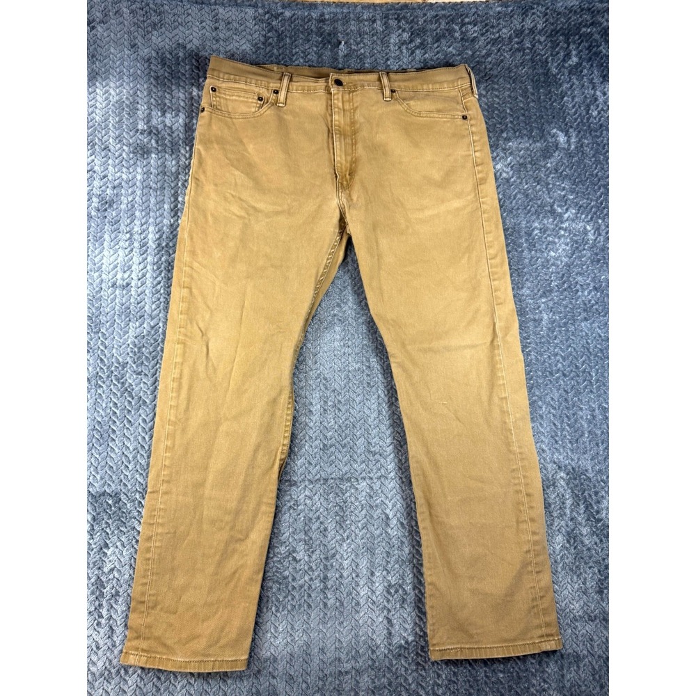 Levi's 513 Jeans‎ Mens 38x30 Brown Cotton Stretch Mid Rise Straight Leg Zip Fly